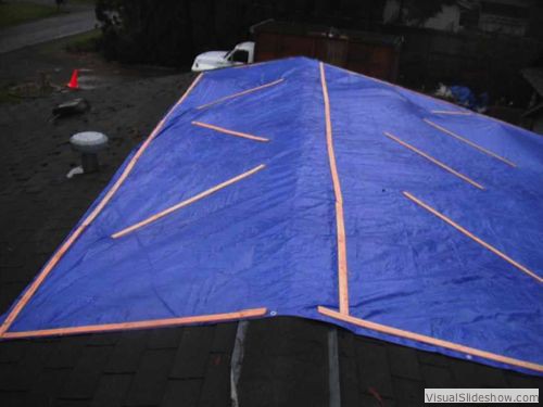 After - Tarp must extend over the ridge